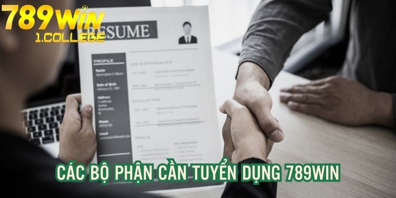 Các bộ phận thiếu nhân sự cần tuyển dụng 789WIN